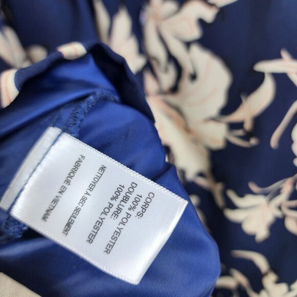 ASTR Skirt A-Line‎ Navy Floral Print Knee Length Women's Size S Blue Cream - Picture 9 of 12